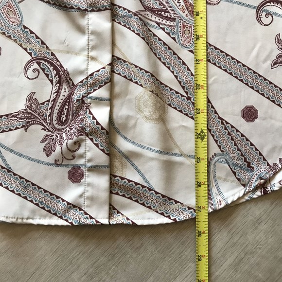 H&M Paisley Polyester 70's Vibe Button Down long sleeve sz 6 - Picture 9 of 13